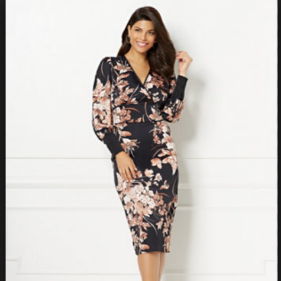 New York & Company Dresses & Skirts - Floral V neck Midi Dress 10